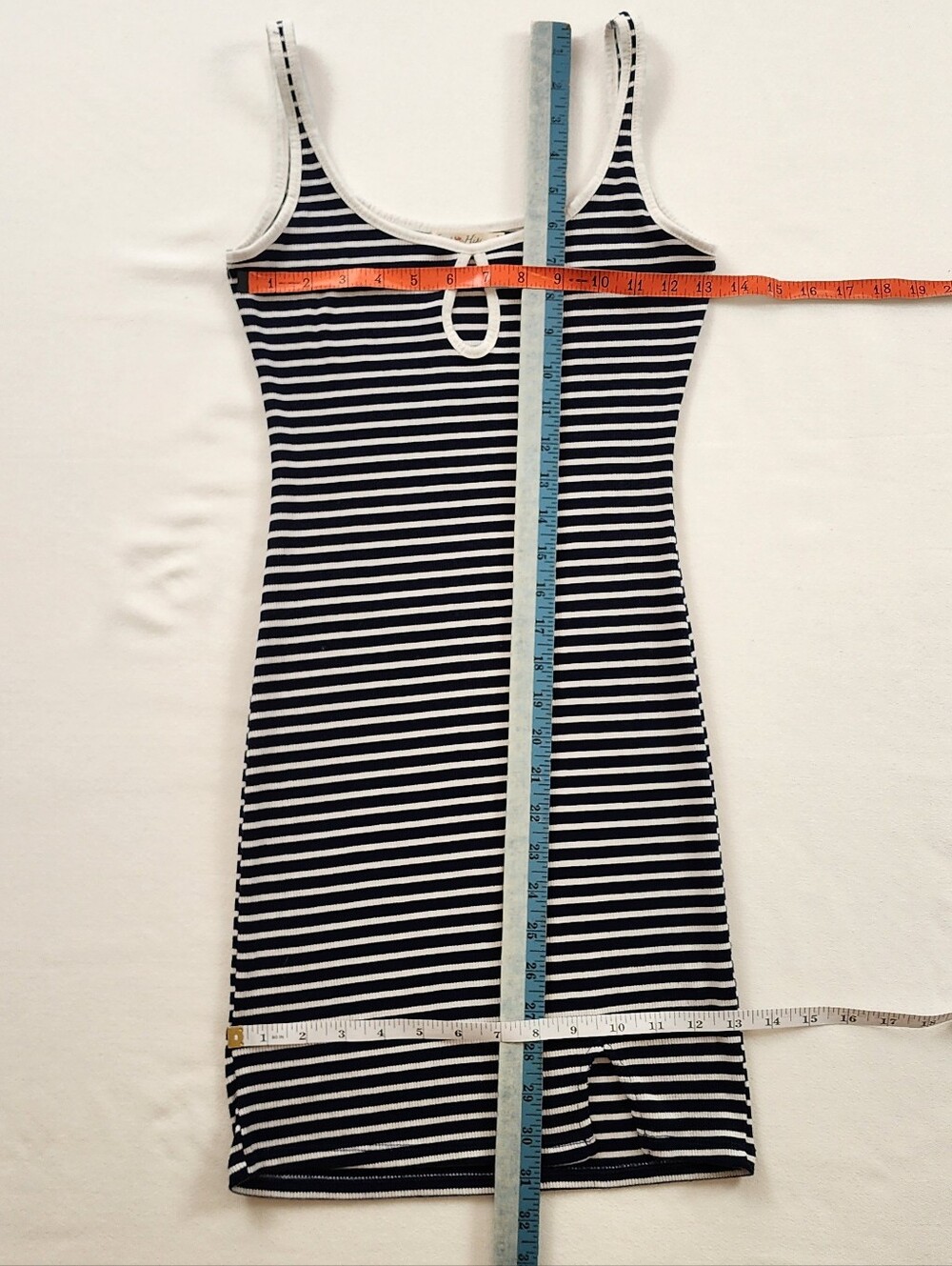 Heart & Hips Navy and White Striped Sleeveless Tank Dress Size S - Picture 6 of 6